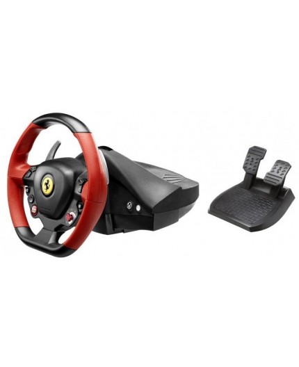 Thrustmaster Ferrari 458 Spider Nero, Rosso Sterzo + Pedali Xbox One