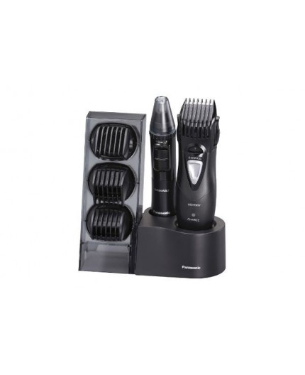 Panasonic ER-GY10, Kit multigrooming per barba, capelli e corpo, 4 pettini accessori, Wet&Dry, Nero Silver