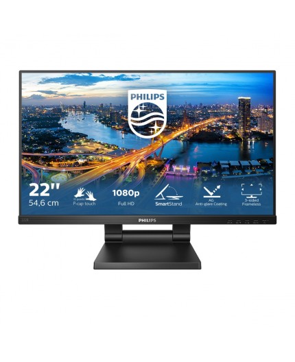 Philips B Line 222B1TC 00 monitor touch screen 54,6 cm (21.5") 1920 x 1080 Pixel Multi-touch Nero