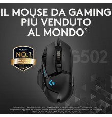 Logitech G Logitech G502 Mouse Gaming HERO Prestazioni Elevate, Sensore HERO 25K, 25600 DPI, RGB, Pesi Regolabili, 11 Pulsanti