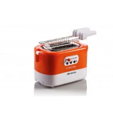 Ariete 159 Toastime, Tostapane Elettrico, Capacità 2 fette, 9 livelli di doratura, 700 W, 3 funzioni, Arancione