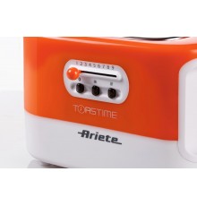Ariete 159 Toastime, Tostapane Elettrico, Capacità 2 fette, 9 livelli di doratura, 700 W, 3 funzioni, Arancione