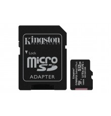 Kingston Technology Scheda micSDXC Canvas Select Plus 100R A1 C10 da 512GB + adattatore