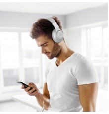 Celly ULTRABEAT ANC Auricolare Con cavo e senza cavo A Padiglione Musica e Chiamate Bluetooth Argento