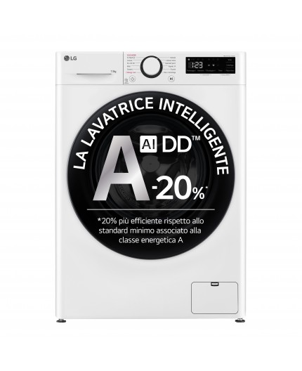 LG F4R3013NSWB Lavatrice 13kg AI DD, Classe A-20%, 1400 giri, Lavaggio a vapore