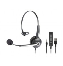 Hamlet HHEADM-UJM cuffia e auricolare Cablato A Padiglione Ufficio USB tipo A Nero
