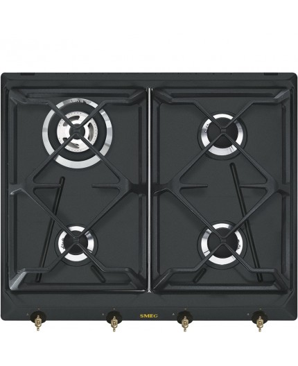 Smeg Coloniale SRV864AOGH piano cottura Antracite Da incasso 60 cm Gas 4 Fornello(i)