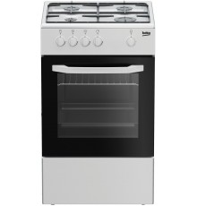 Beko Cucina CSG42001FW, (LxDxA) 50x50x85, Bianca, Forno a gas, piano cottura a gas 4 zone, Coperchio in metallo