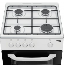 Beko Cucina CSG42001FW, (LxDxA) 50x50x85, Bianca, Forno a gas, piano cottura a gas 4 zone, Coperchio in metallo