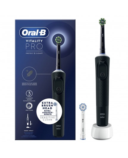 Oral-B Vitality Spazzolino Elettrico Ricaricabile Pro Nero, 2 testine Oral-B Vitality Spazzolino Elettrico Ricaricabile Pro Nero, 2 testine