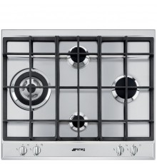 Smeg SLR64SGH piano cottura Acciaio inox Da incasso Gas 4 Fornello(i)