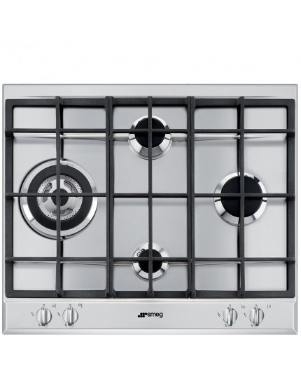 Smeg SLR64SGH piano cottura Acciaio inox Da incasso Gas 4 Fornello(i)