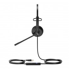 Yealink UH34 Mono Teams Auricolare Cablato A Padiglione Ufficio USB tipo A Nero