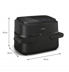 Philips Serie 1000 Airfryer con cestello flessibile doppio, friggitrice ad aria da 7.1L, 10 metodi di cottura, App per ricette