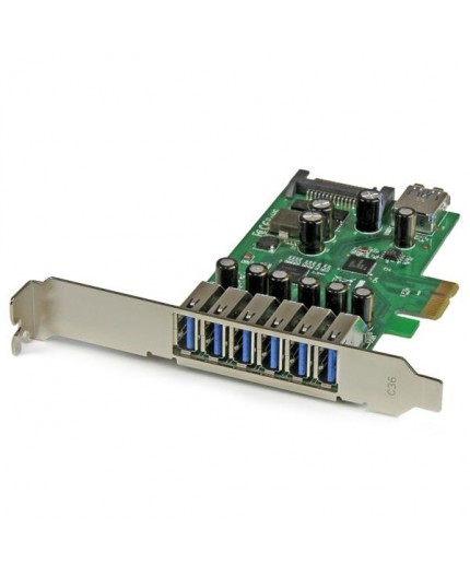 StarTech.com Scheda Espansione PCI Express USB 3.0 a 7 porte con profilo basso e standard - alimentazione SATA