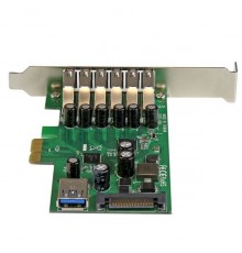 StarTech.com Scheda Espansione PCI Express USB 3.0 a 7 porte con profilo basso e standard - alimentazione SATA
