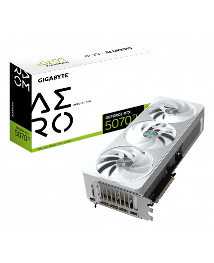 GIGABYTE GeForce RTX 5070 Ti AERO OC 16G Scheda Grafica - 16GB GDDR7, 256 bit, PCI-E 5.0, 2588 MHz Core Clock, 3 x DP 2.1a, 1 x