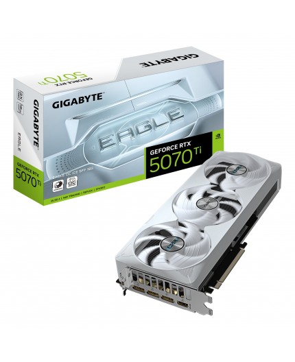 GIGABYTE GeForce RTX 5070 Ti EAGLE OC ICE SFF 16G Scheda Grafica - 16GB GDDR7, 256 bit, PCI-E 5.0, 2542 MHz Core Clock, 3 x DP