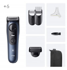 Braun BeardTrimmer 7 BT7520 Batteria 40 2 cm Bagnato e secco Nero, Blu
