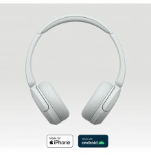 Sony Cuffie Bluetooth wireless WH-CH520 - Durata della batteria fino a 50 ore con ricarica rapida, stile on-ear - Bianco