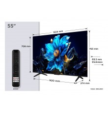 TCL P79K Serie Smart TV QLED 4K 55" 55P79K, Dolby Vision - Atmos, HDR10+, Google TV