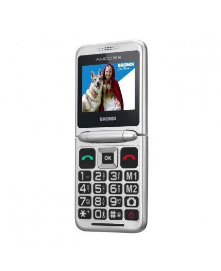 Brondi AMICO TUO 4G 6,1 cm (2.4") Nero, Metallico Telefono per anziani