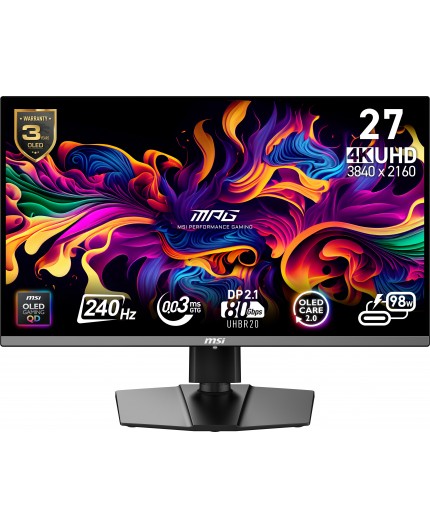 MSI MPG 272URX QD-OLED Monitor PC 67,3 cm (26.5") 3840 x 2160 Pixel 4K Ultra HD Nero MSI MPG 272URX QD-OLED Monitor PC 67,3 cm (26.5") 3840 x 2160 Pixel 4K Ultra HD Nero