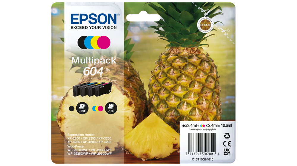 Epson 604 cartuccia d'inchiostro 4 pz Originale Resa standard Nero, Ci