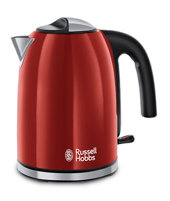 Russell Hobbs 20412-70 bollitore elettrico Nero, Rosso, Acciaio inox