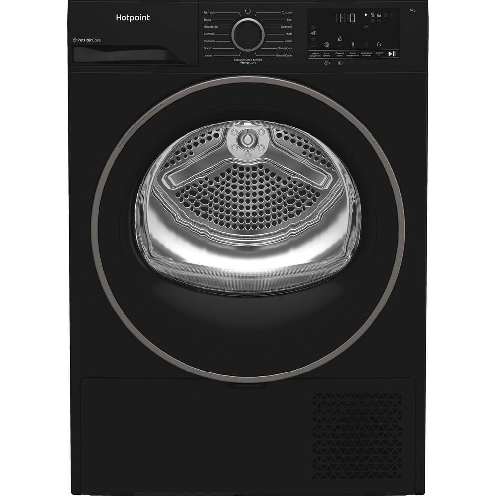 Hotpoint Ariston HPT 94D BBS IT, Capacità 9kg, classe C, colore Black,