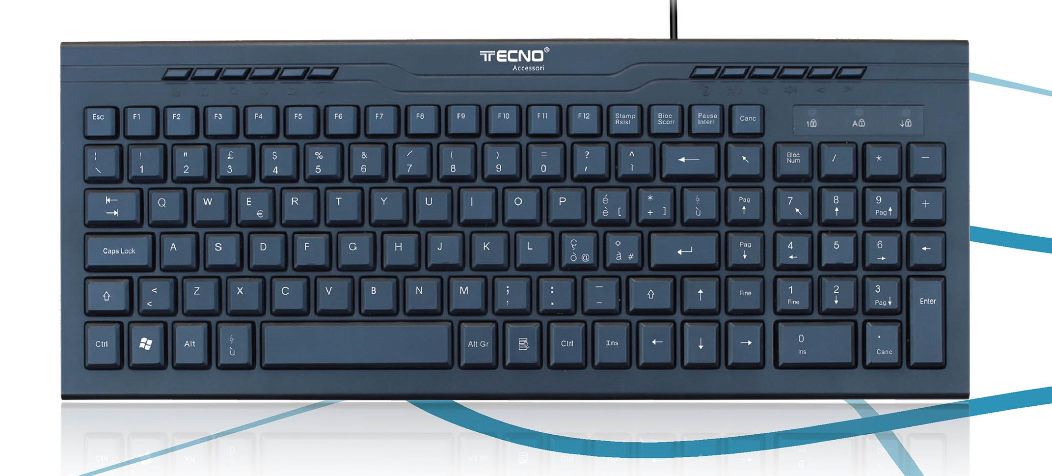 Tecno TC-932 tastiera Ufficio USB QWERTY Italiano Nero