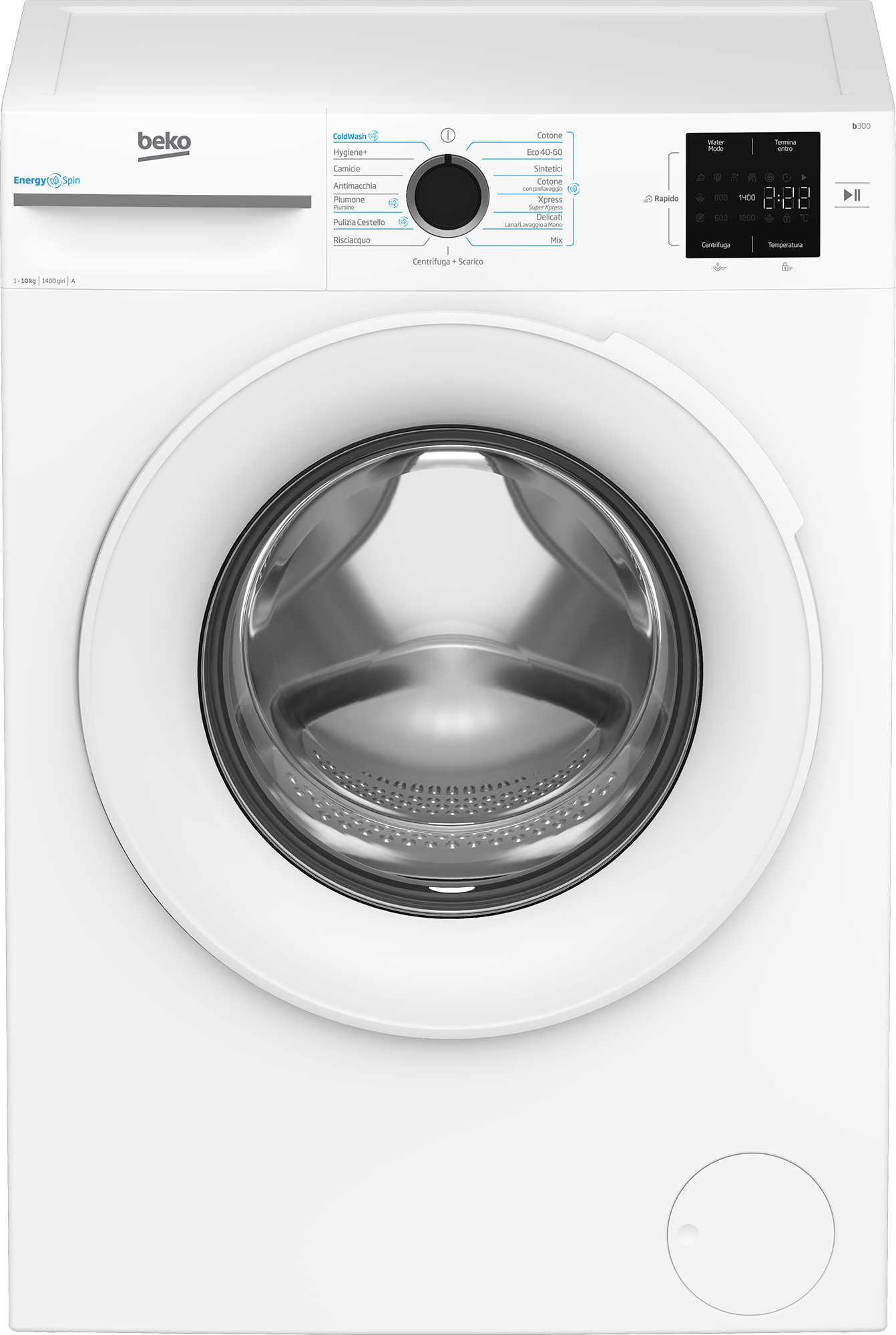 Beko b300 BMW10147EW: Lavatrice 10kg, classe A-10%, 1400giri, linea es