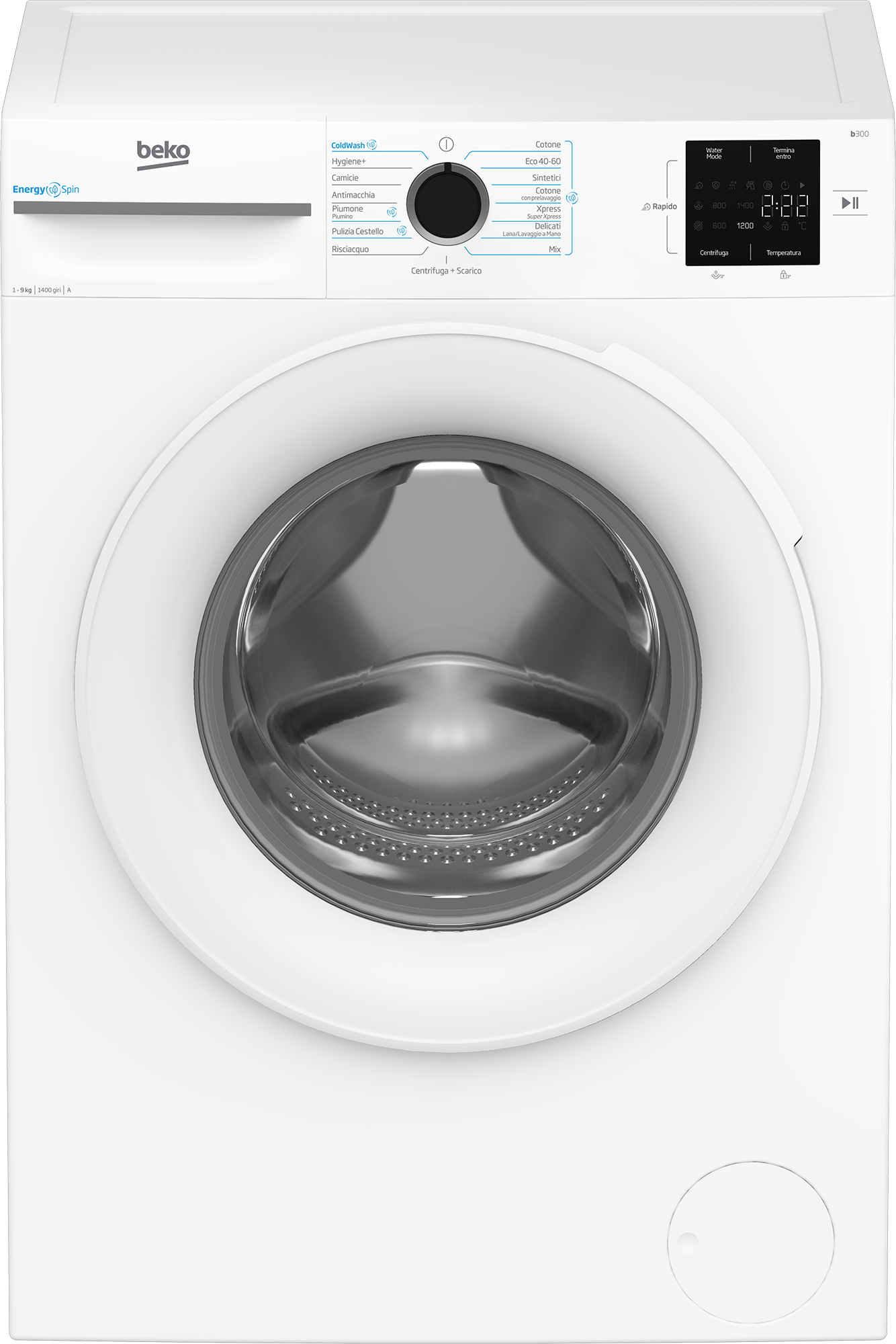 Beko b300 BMW9147EW: Lavatrice 9kg, classe A-10%, 1400giri, tecnologia