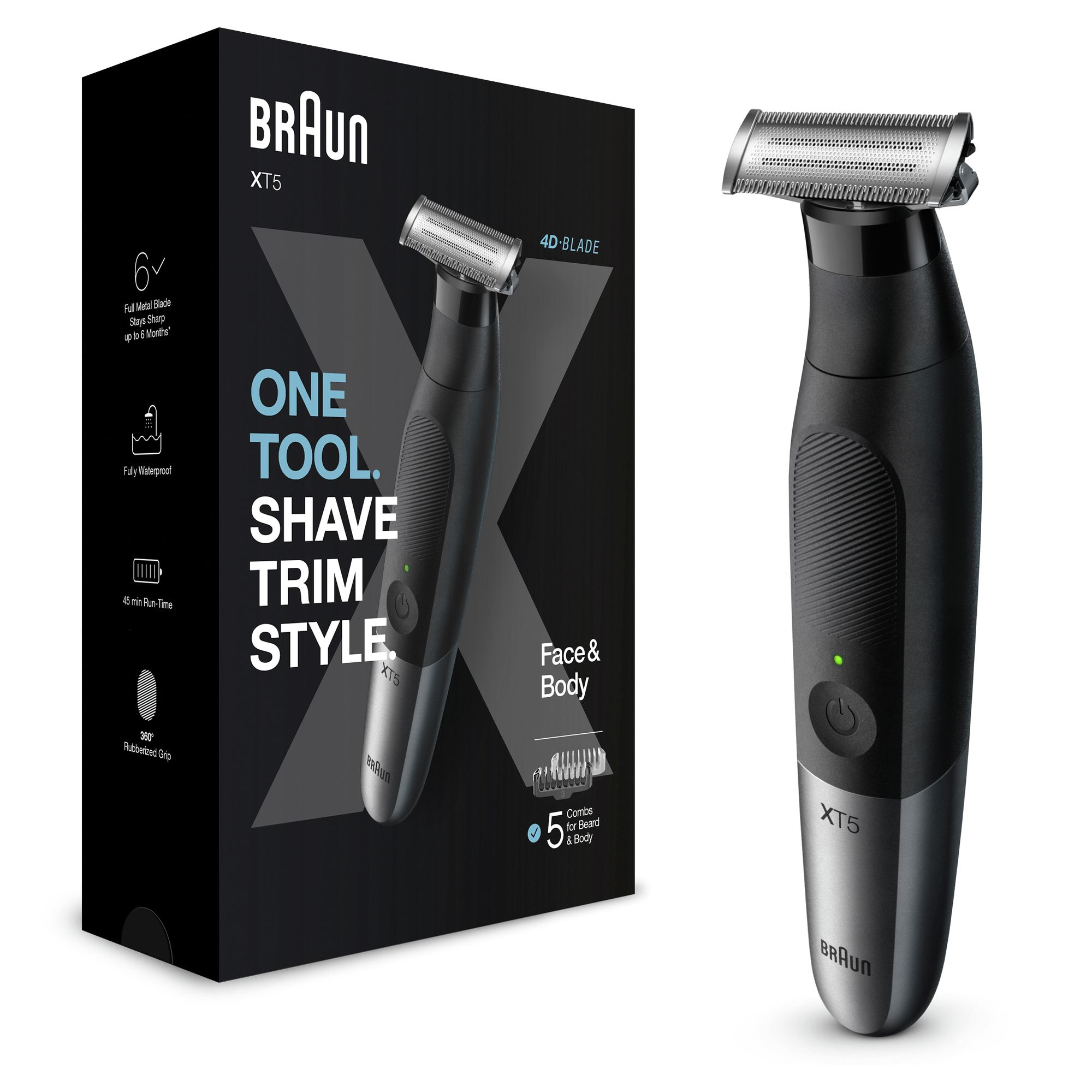 Braun Series XT5 Regolabarba Uomo, Rasoio Elettrico Barba, Kit Depilaz