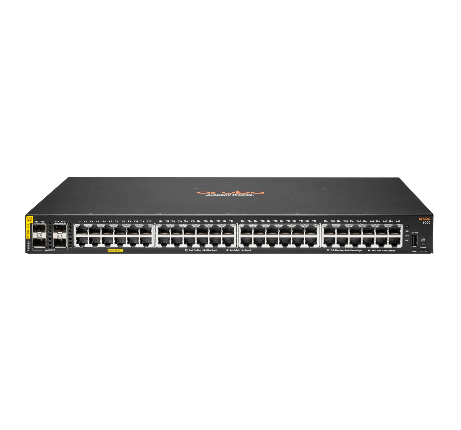 HPE Aruba Networking CX 6000 48G Class4 PoE 4SFP 370W Gestito L3 Gigab