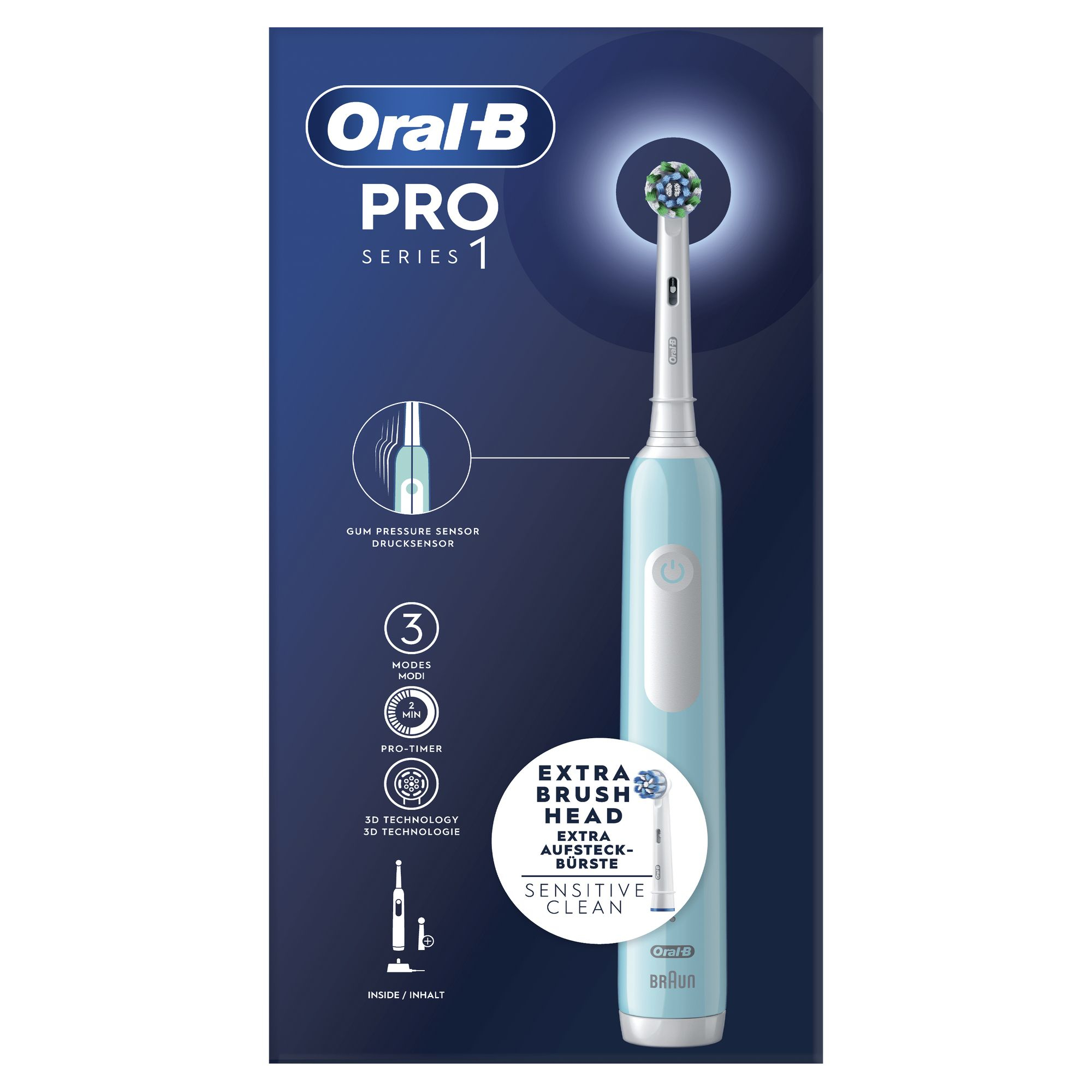 Oral-B Spazzolino Elettrico Ricaricabile Series 1 Blu con 2 Testine di