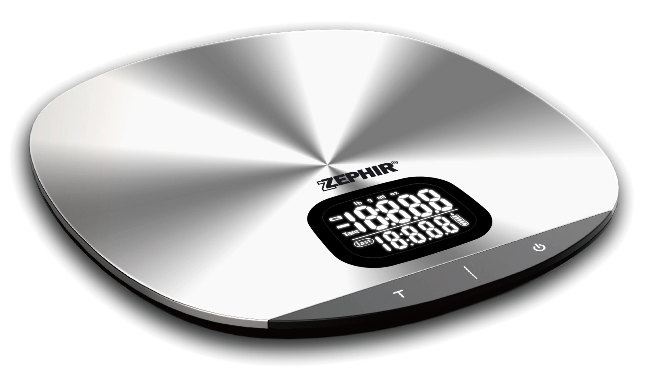 Zephir ZHS521 bilancia da cucina Acciaio inox Superficie piana Rotondo