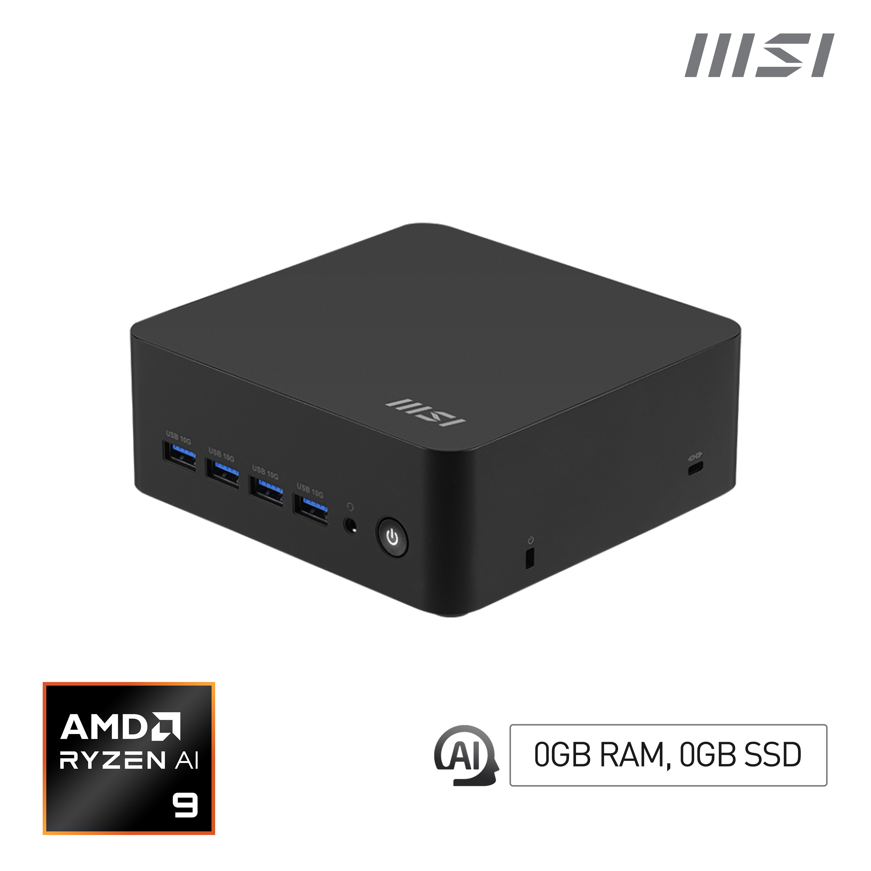 MSI Cubi Z AI 8M AMD Ryzen 9 8945HS Barebone 0.9L sized PC Nero AMD So
