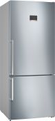 Bosch Serie 4 KGN76XIEP Frigorifero Combinato da libera installazione 186 x 75 cm Acciaio anti-impronta Classe E