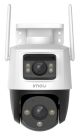 Imou Crusier DUAL 6MP (3MP+3MP) Telecamera Wi-Fi Esterno Doppio Obiettivo, 360°PTZ Videocamera Sorveglianza Esterno con Visione Notturna a Colori, Rilevamento Umano/Veicoli, IP66, Tracciamento Intelligente, 2,4ghz