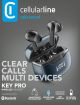 Cellularline Key Pro Auricolari Bluetooth con custodia di ricarica, display LED e funzione ENC
