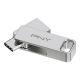 PNY DUO LINK unità flash USB 256 GB USB Type-A / USB Type-C 3.2 Gen 1 (3.1 Gen 1) Acciaio inox