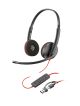 Poly Cuffie Blackwire 3220 stereo USB-C + adattatore USB-C/A (sfuse)