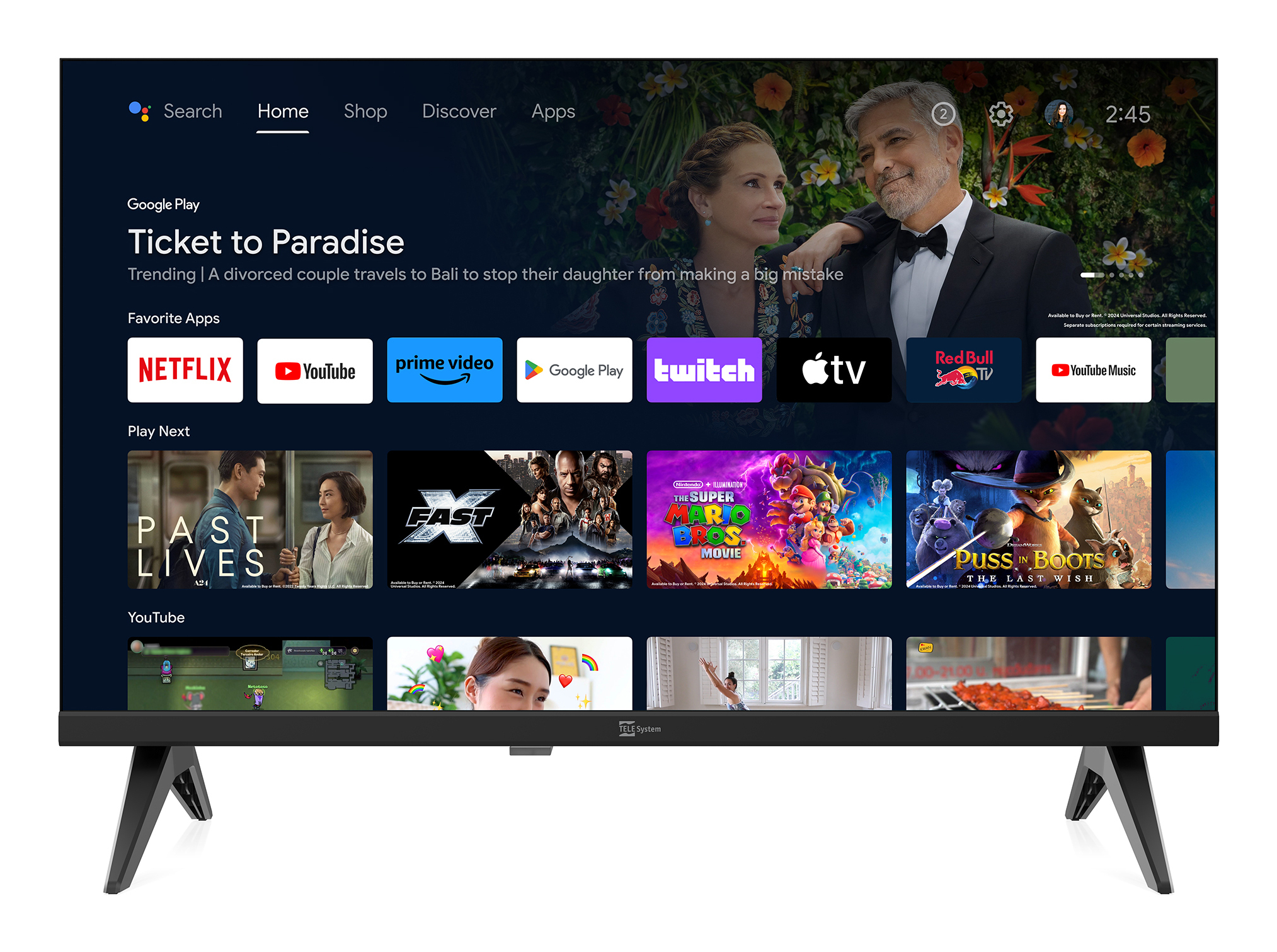 TELE System TS22FHD SMG14 12V 55,9 cm (22") Full HD Smart TV Wi-Fi Ner