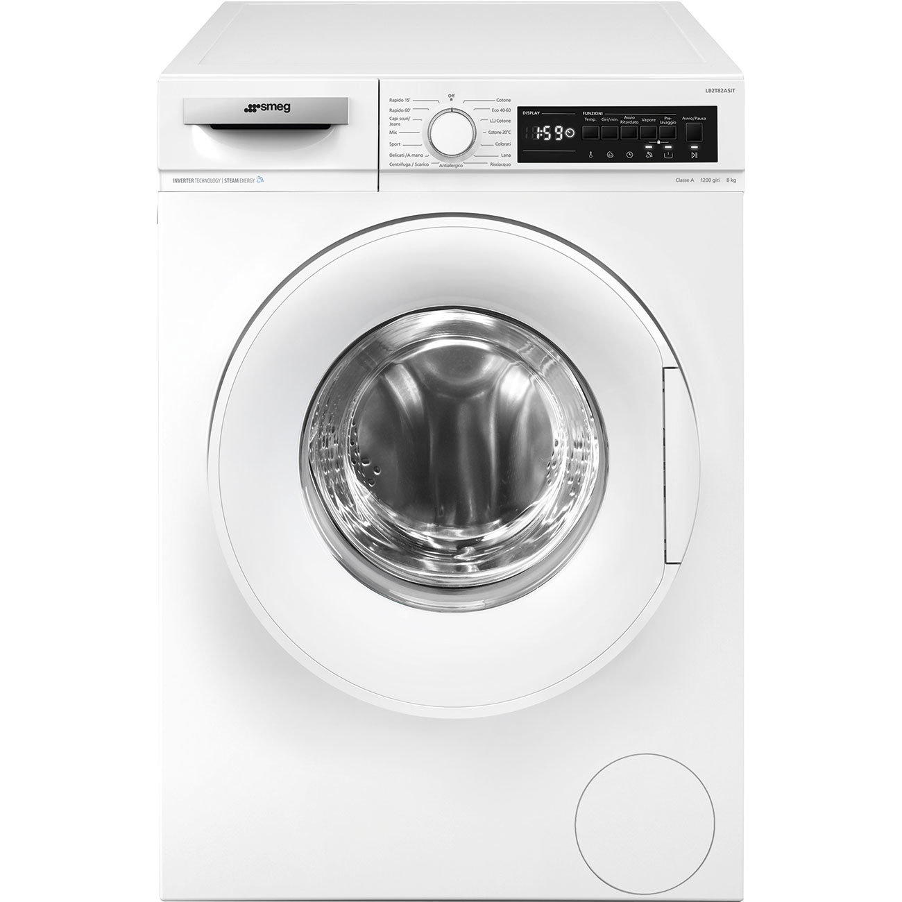 Smeg LB2T82ASIT lavatrice Caricamento frontale 8 kg 1200 Giri/min Bian