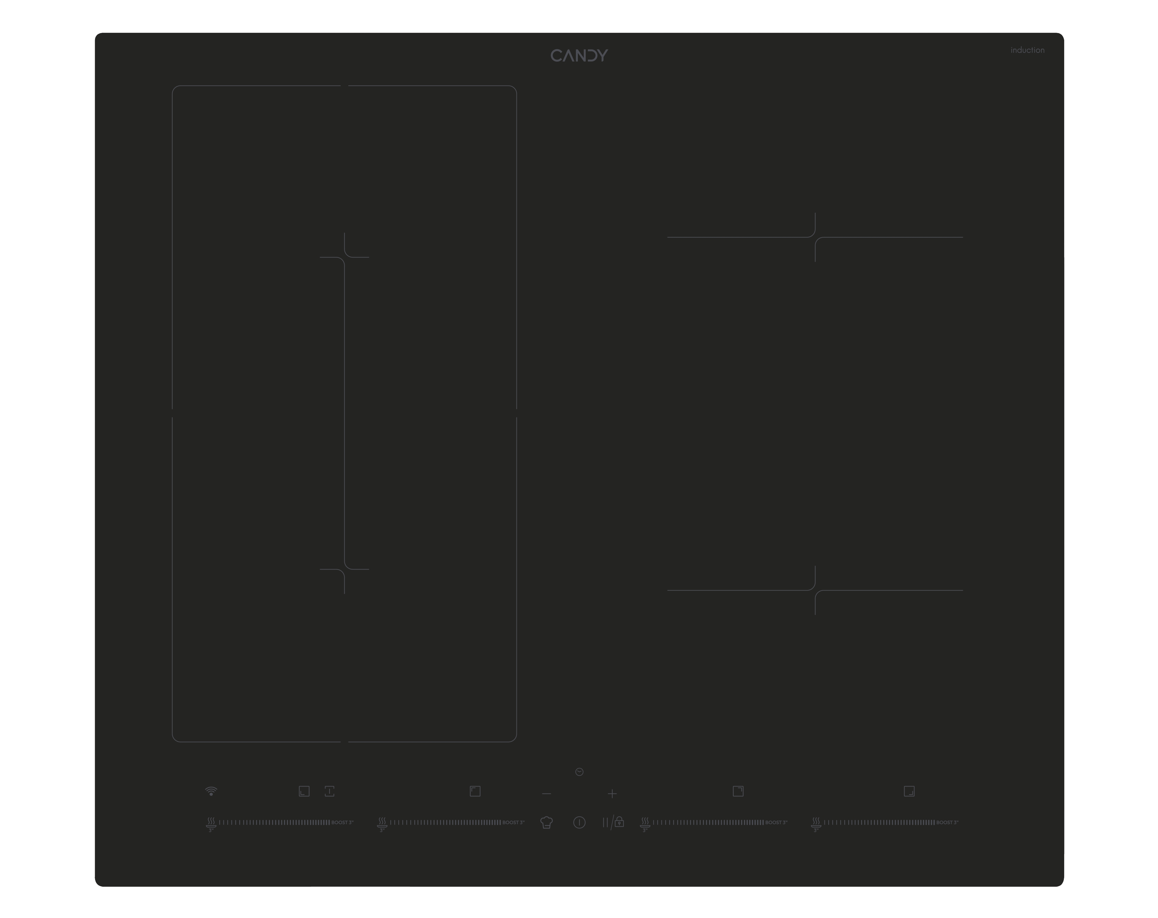 Candy CETPS64MCWFTT/1 Nero Da incasso 59 cm Piano cottura a induzione