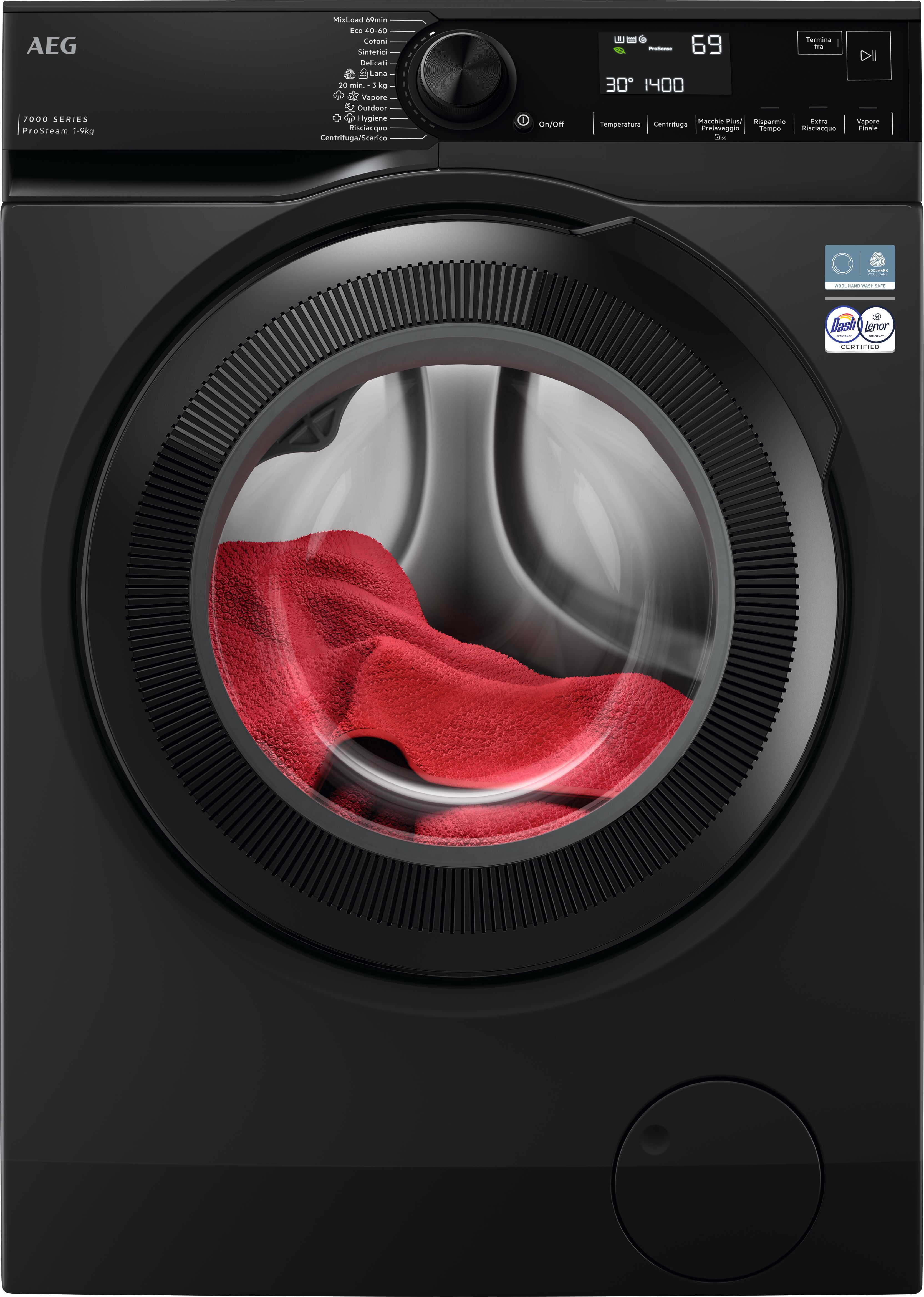AEG Series 7000 LR7FH94DG Lavatrice serie 7000 ProSteam® 9 kg