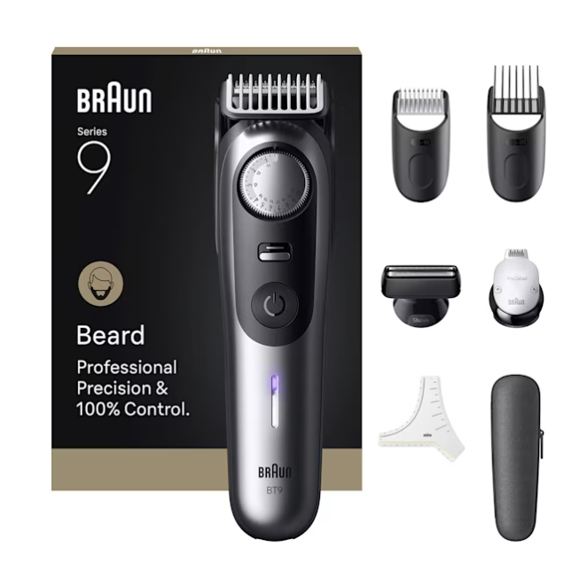 Braun BeardTrimmer 9 BT9520 regolabarba Batteria 52 2 cm Bagnato e sec