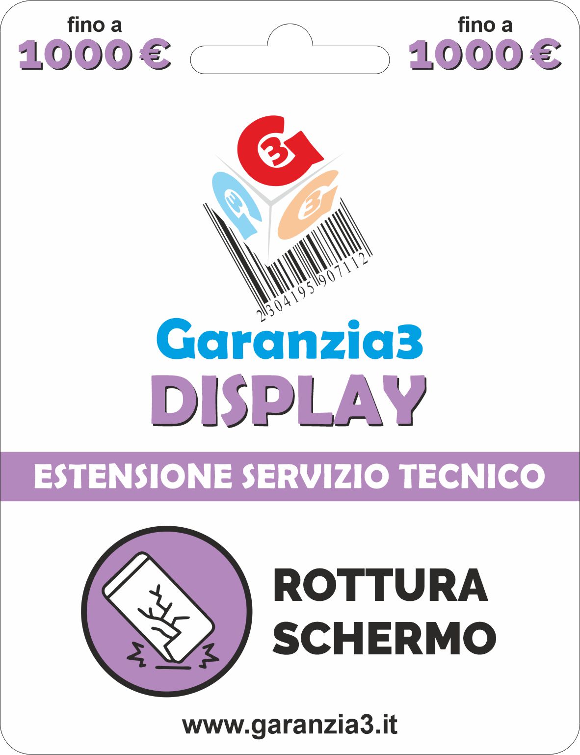 Servizio di assistenza tecnica 12 mesi di ripristino da rottura scherm