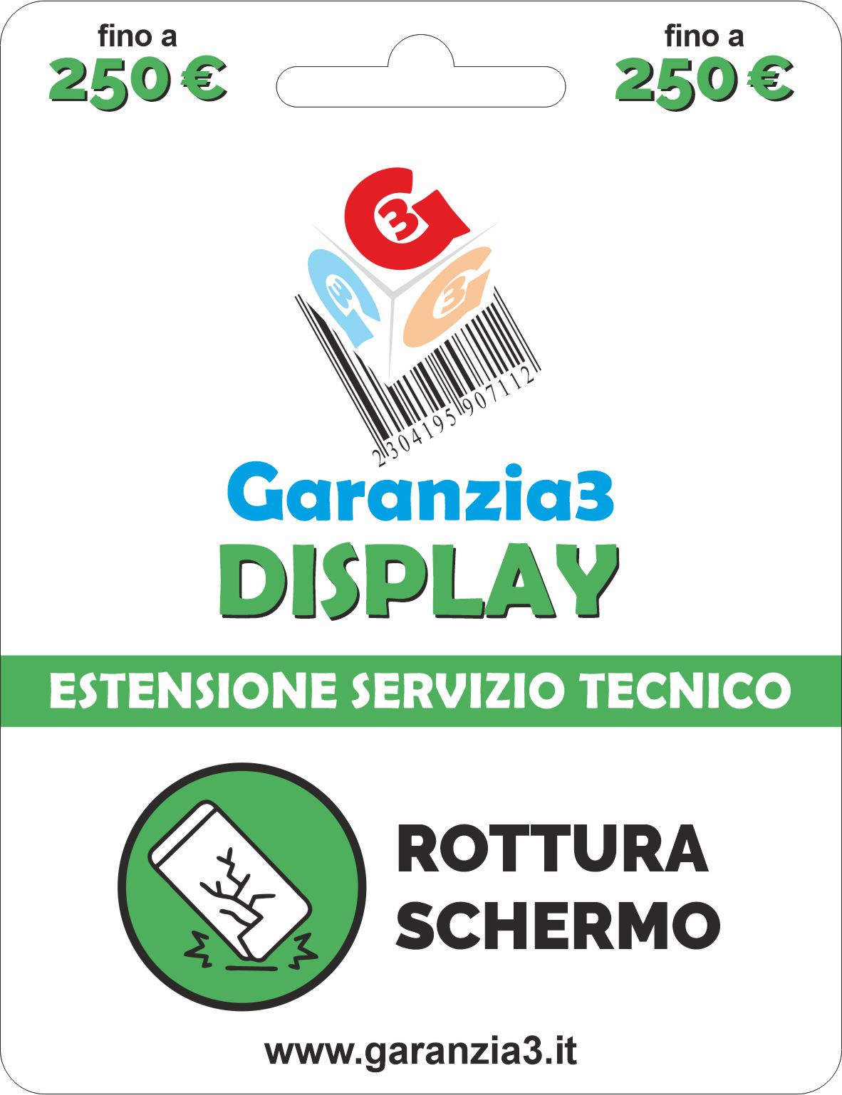 Servizio di assistenza tecnica 12 mesi di ripristino da rottura scherm